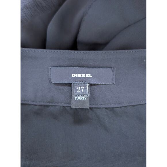 Diesel Black Ruffle Fray Hem Skirt Size 27 - Picture 8 of 10